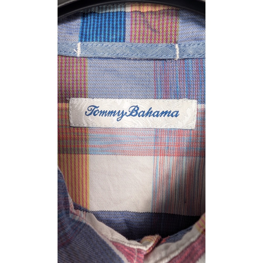 Tommy Bahama Mens Plaid Long Sleeve Shirt Size Large Cotton Tencel Blend - Picture 4 of 9